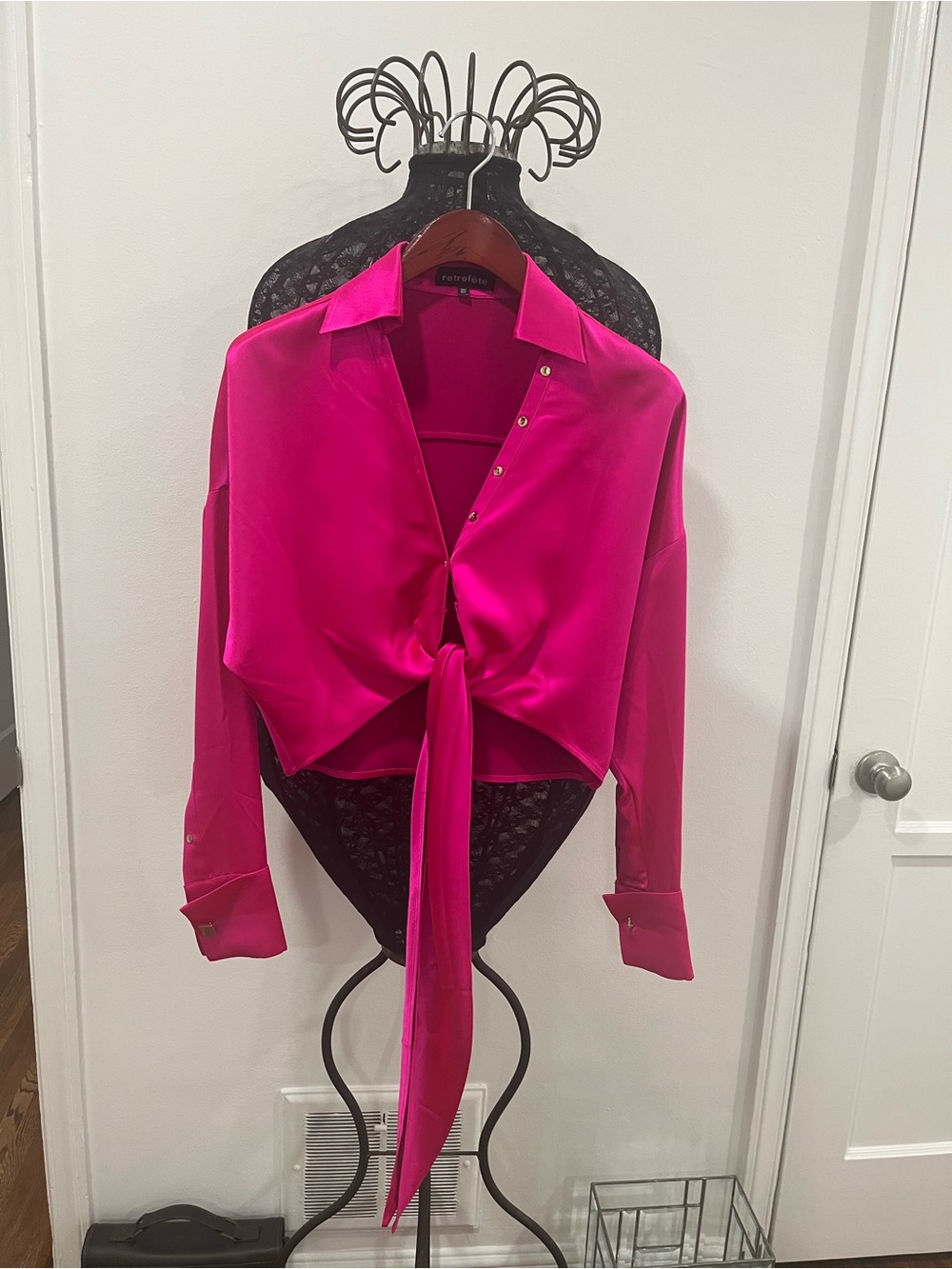 Retrofete satin crop top in fuchsia
XX small NWT